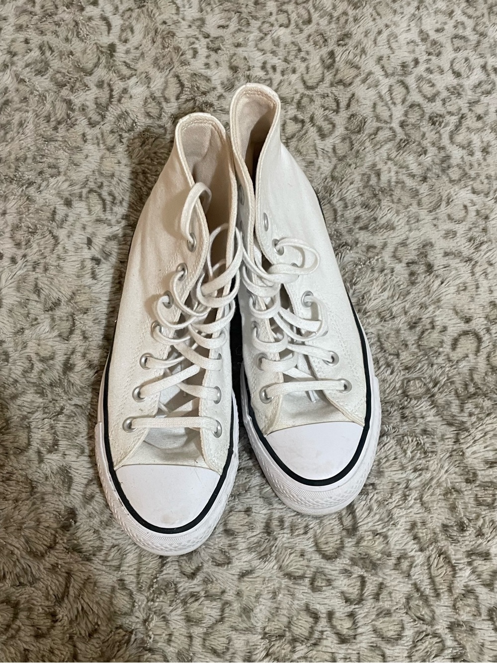 Converse White High-Top Platform Sneakers - Picture 2 of 8